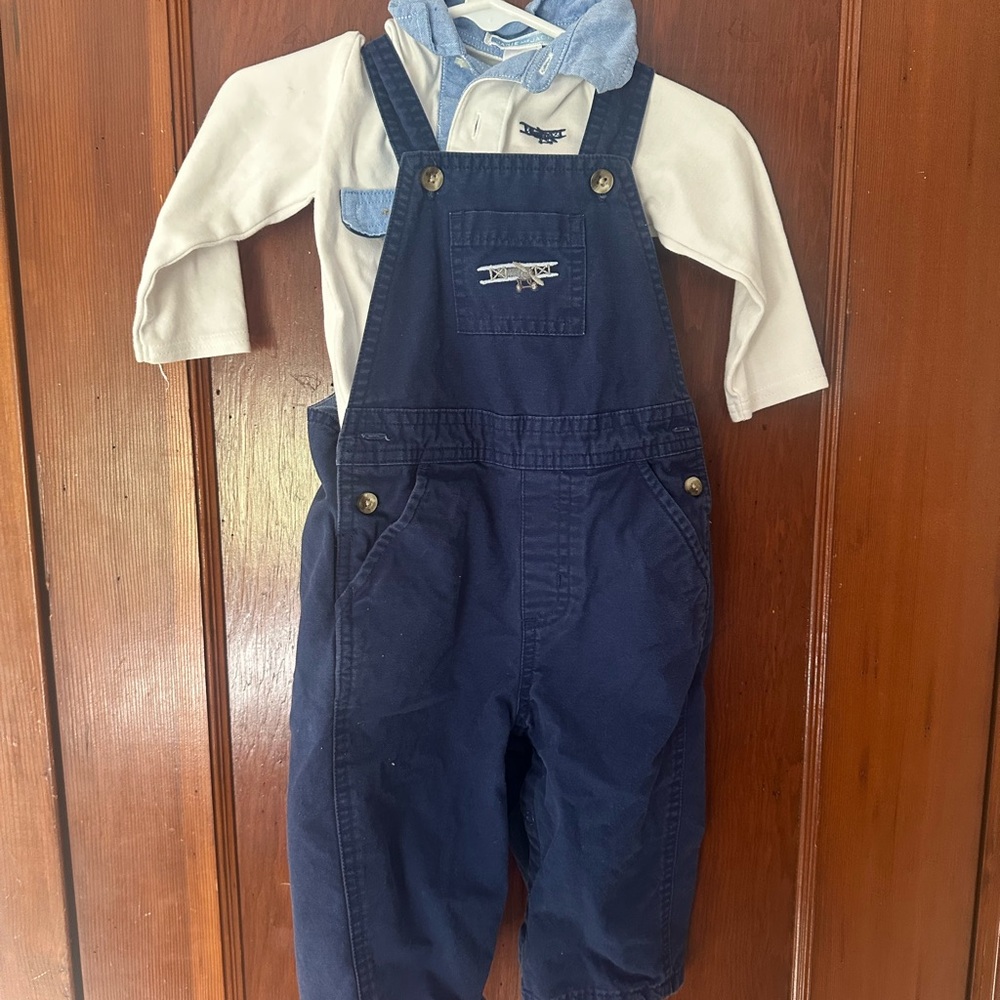 Airplane Navy Blue Overalls and shirt
